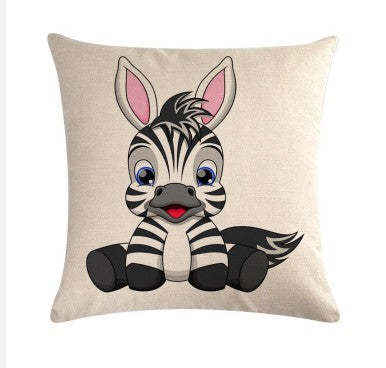 Taie de Coussin Animaux Rigolos en Lin (45 x 45 cm) - TCARL 002