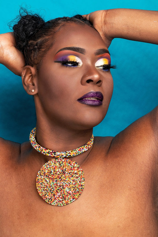 Collier d'inspiration ethnique: Terre de Feu