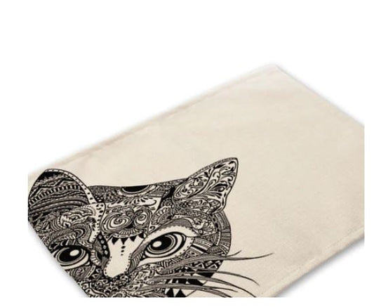 Set de Table Tissus Visuel Chat