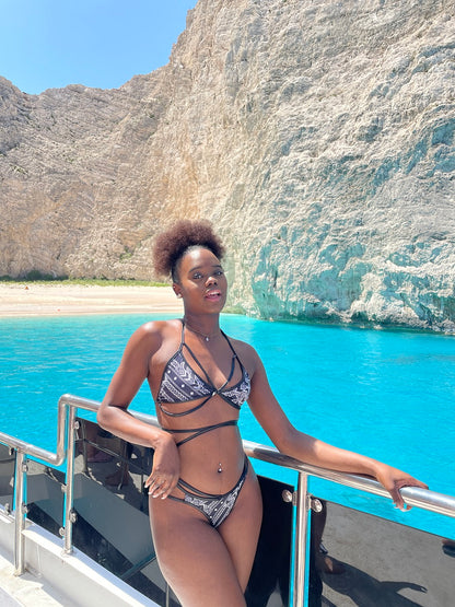 Brésilien Noir et blanc: Maillot de bain 2 Pièces