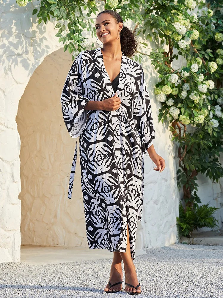 Makari: Cover up Noir & Blanc Coton