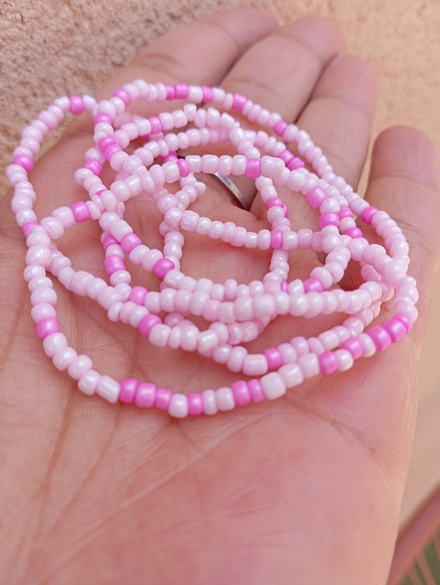 Baya - Perles de Taille Africaines (Rose Clair - Rose foncé)