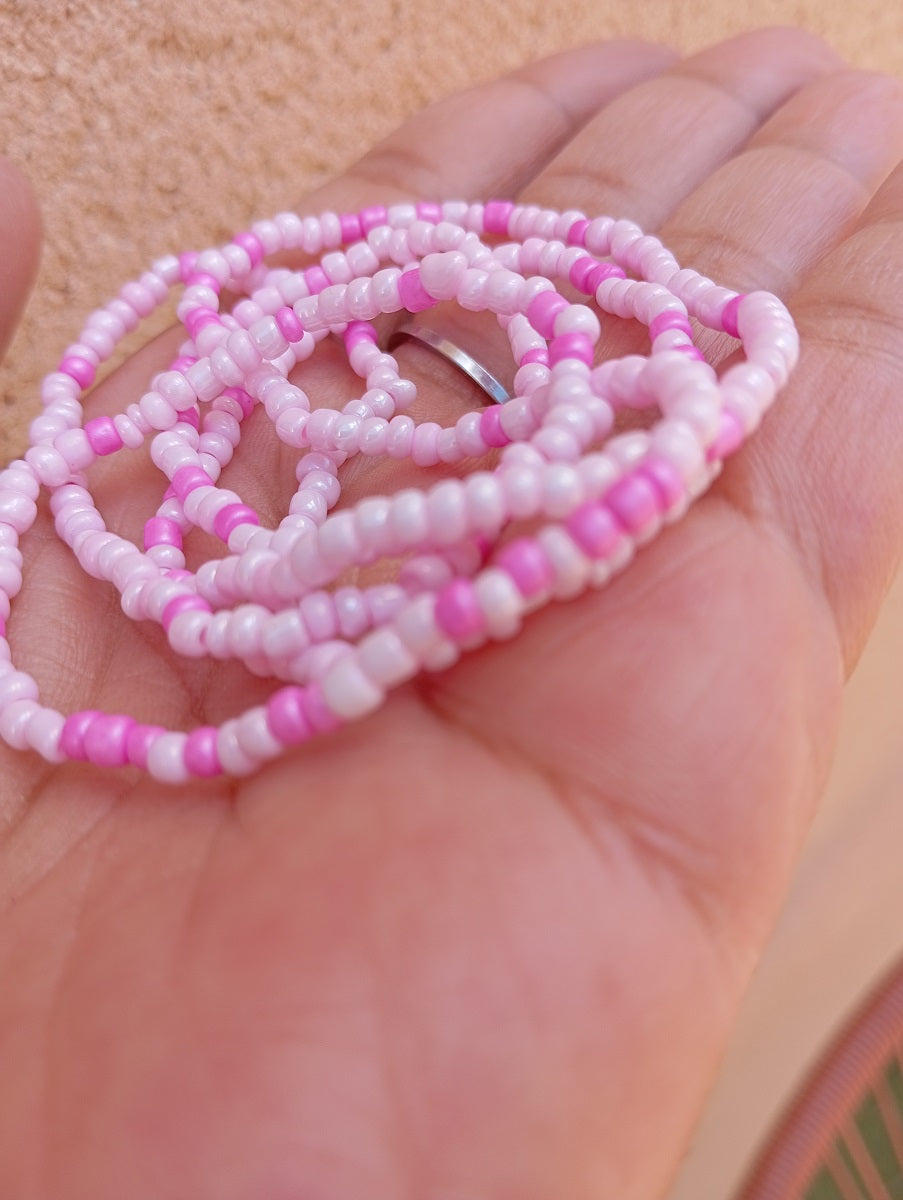 Baya - Perles de Taille Africaines (Rose Clair - Rose foncé)