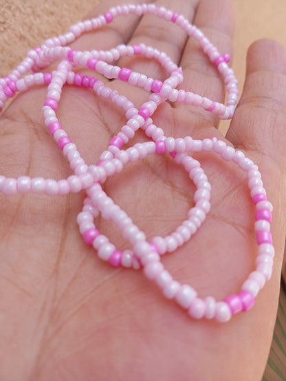 Baya - Perles de Taille Africaines (Rose Clair - Rose foncé)