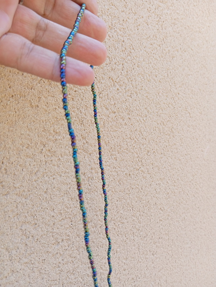 Baya - Perles de Taille Africaines (Noir et reflet multicolore)
