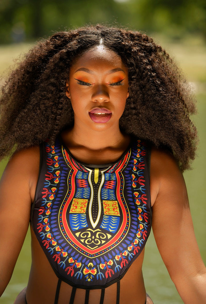 Orange & Blue Tribal: Maillot de Bain 1 Pièce