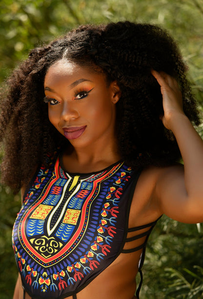 Orange & Blue Tribal: Maillot de Bain 1 Pièce