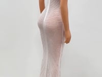 White Diva: Robe de Soirée Strass et Transparence