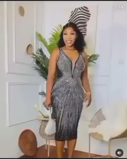 Black Star: Robe Crayon moulante Strass
