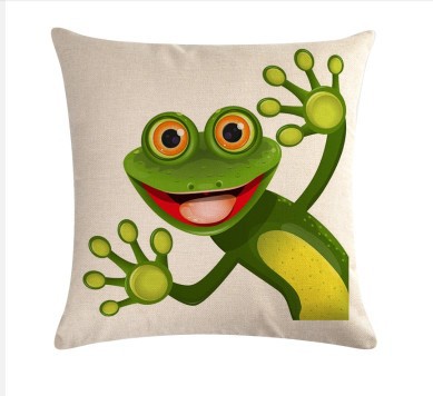 Taie de Coussin Animaux Rigolos en Lin (45 x 45 cm) - TCARL 003