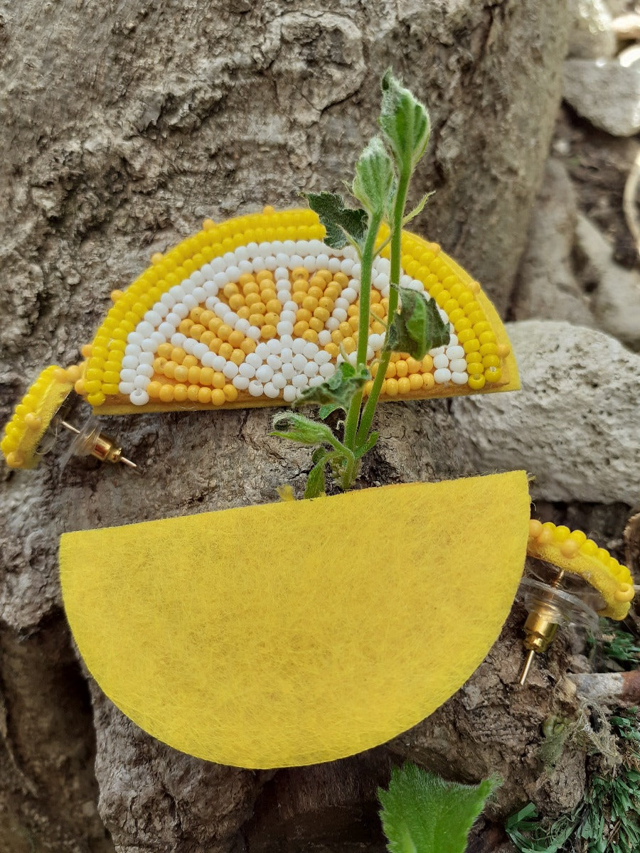 Boucles d'oreille d'inspiration ethnique: Les Fruités Jaunes