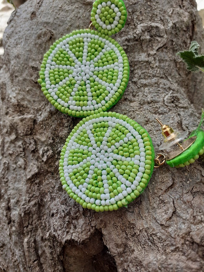 Boucles d'oreille d'inspiration ethnique: Les Fruités Verts