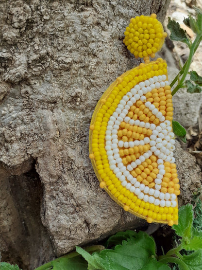 Boucles d'oreille d'inspiration ethnique: Les Fruités Jaunes