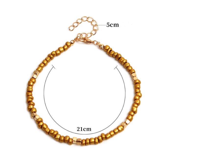 Chaîne de Cheville Scintillantes Perles Argentés