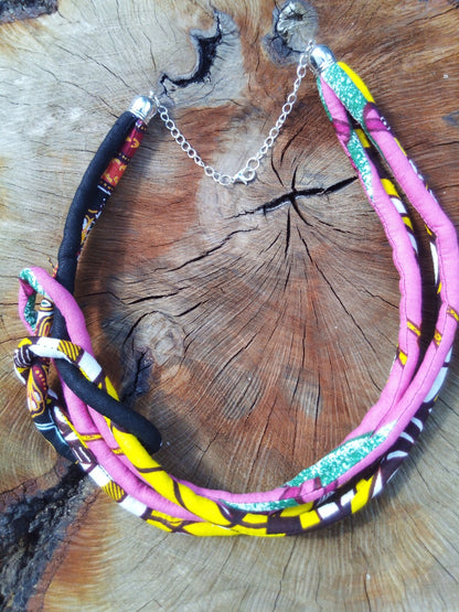 Inspiration Ethnique Collier Wax L'Unité Rose
