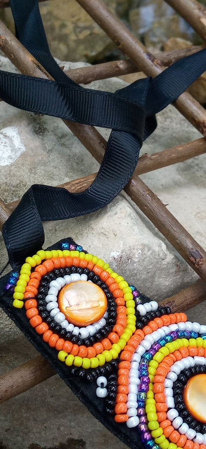 Inspiration Ethnique Collier Plastron Lumière Orange