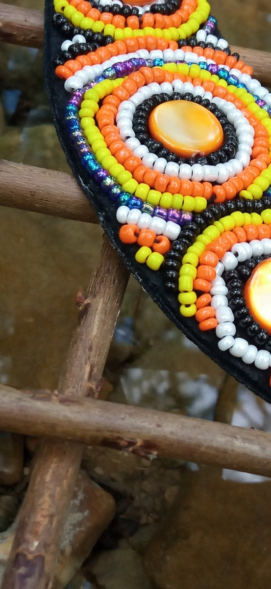 Inspiration Ethnique Collier Plastron Lumière Orange