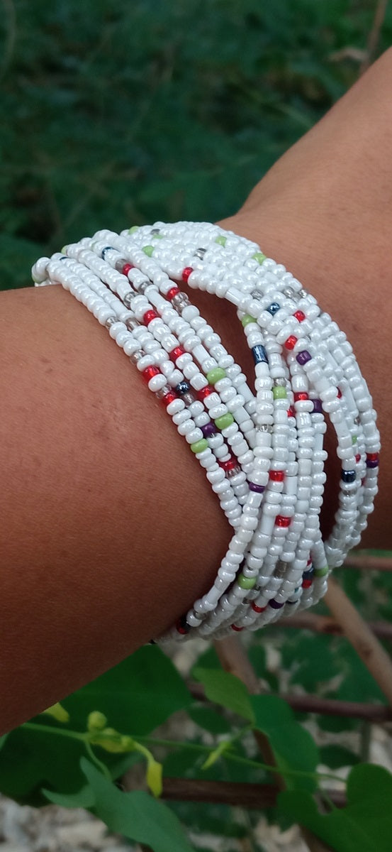 Inspiration Ethnique Bracelet la Ronde des Perles  Blanc