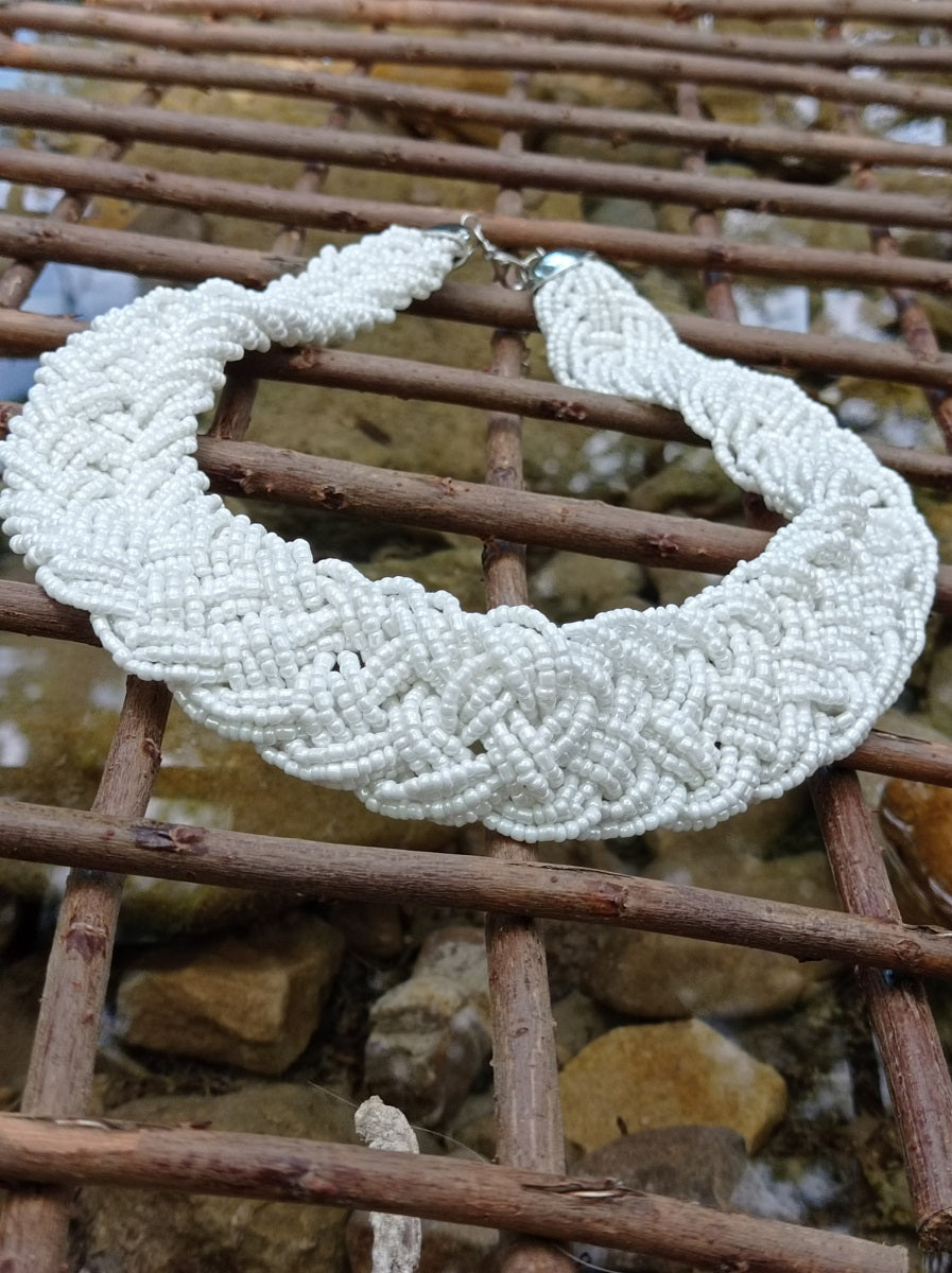 Inspiration Ethnique Collier en perle Maya Crème