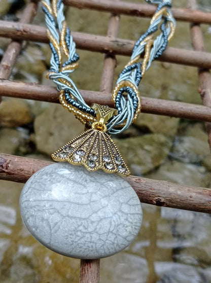 Inspiration Ethnique Collier Opale Verte et Grise