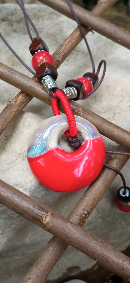 Inspiration Ethnique Collier le Céramique Rouge