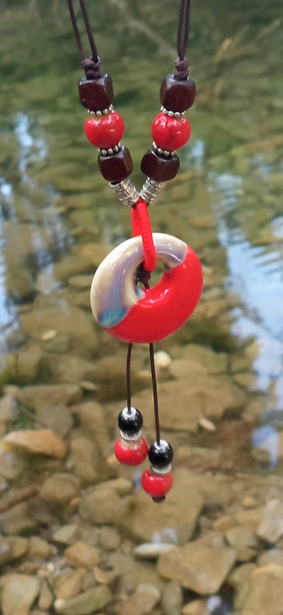 Inspiration Ethnique Collier le Céramique Rouge