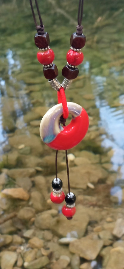 Inspiration Ethnique Collier le Céramique Rouge