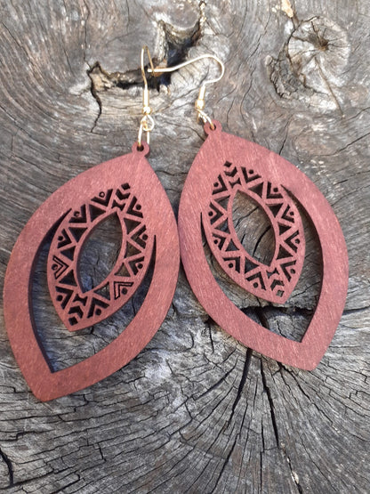 Les Orientales: Boucles d'oreille d'inspiration ethnique Rouges