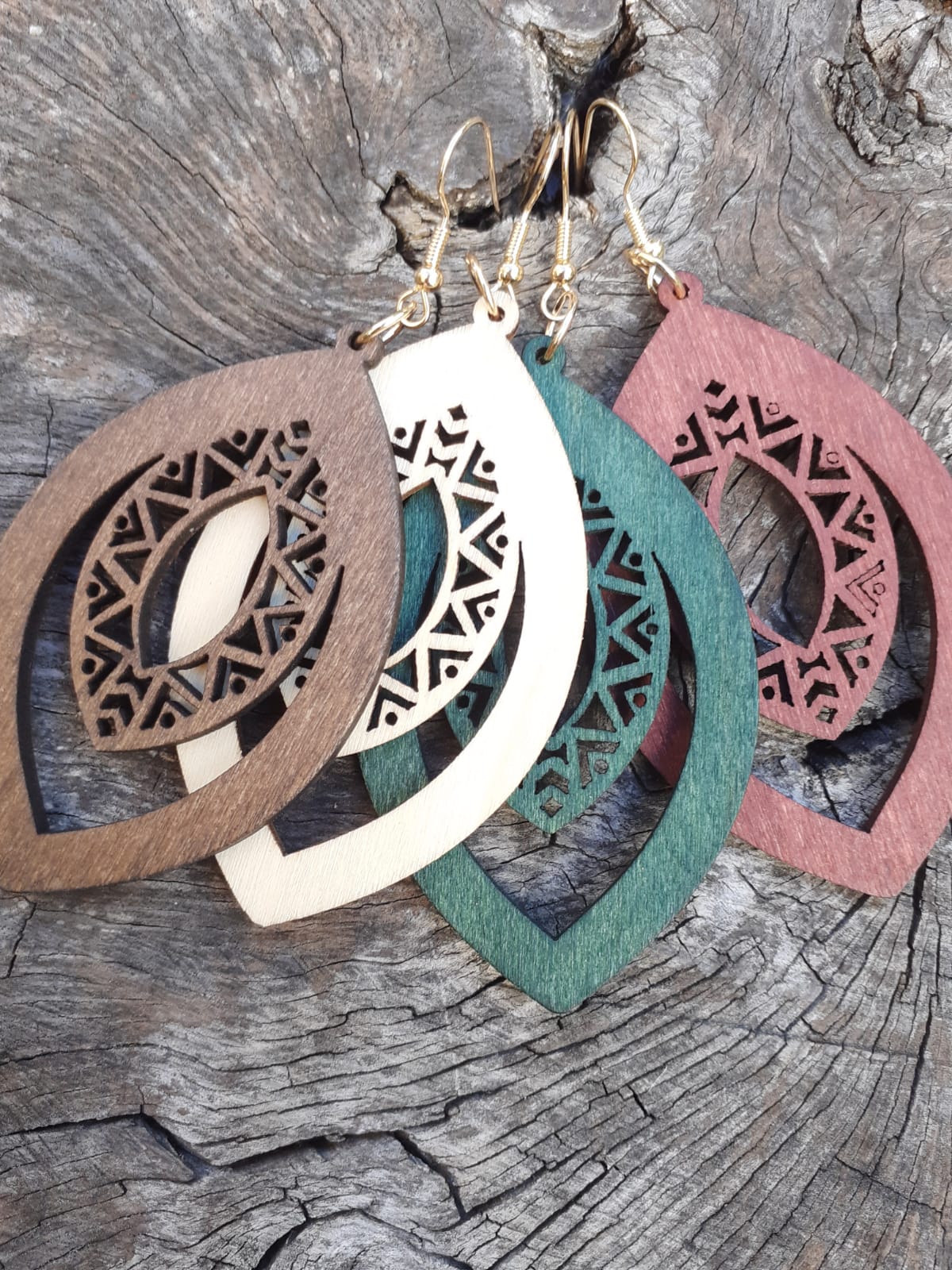 Les Orientales: Boucles d'oreille d'inspiration ethnique Marron