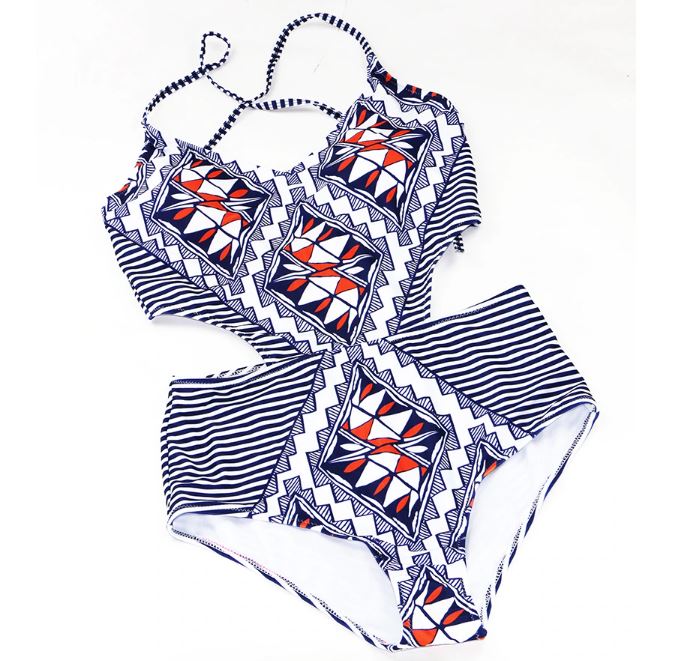 Mosaïque : Maillot de bain 1 pièce à Laçage
