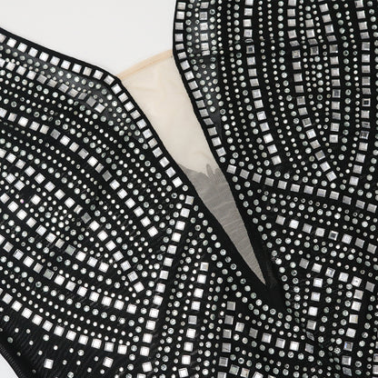 Black Star: Robe Crayon moulante Strass