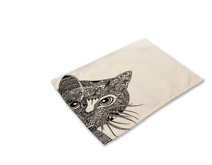 Set de Table Tissus Visuel Chat