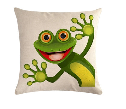 Taie de Coussin Animaux Rigolos en Lin (45 x 45 cm) - TCARL 003