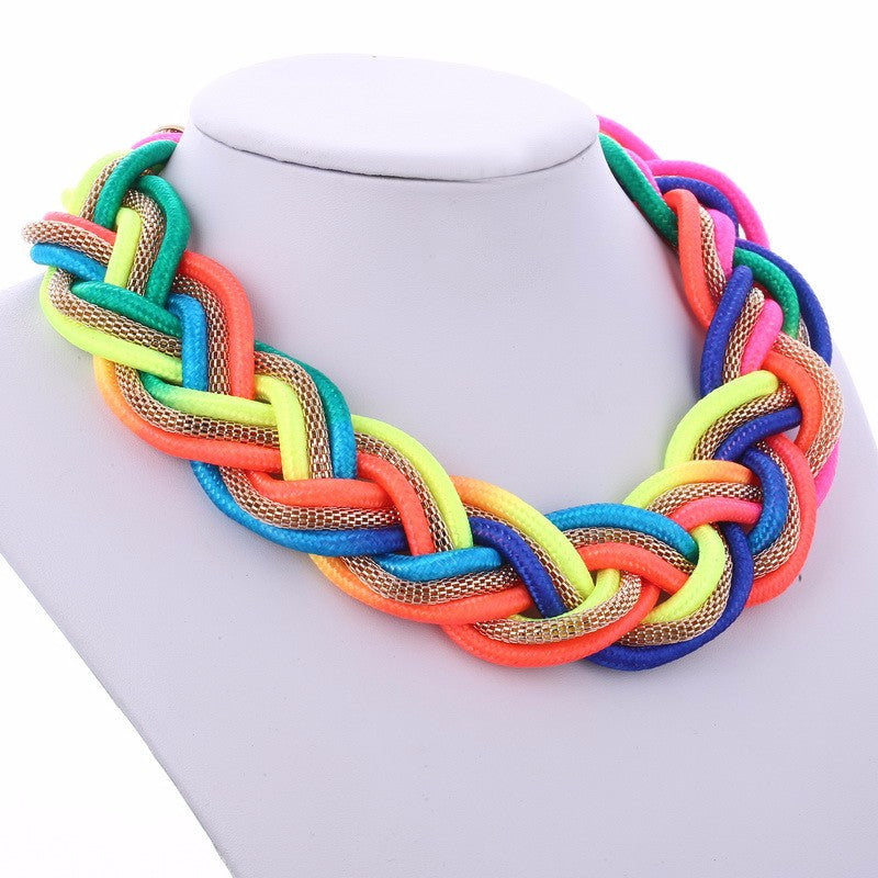 Inspiration Ethnique Collier le Tressé Multicolore
