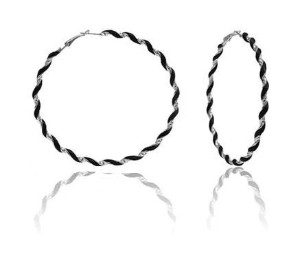 Boucles d'oreille créoles bicolore inspiration-ethnique.fr