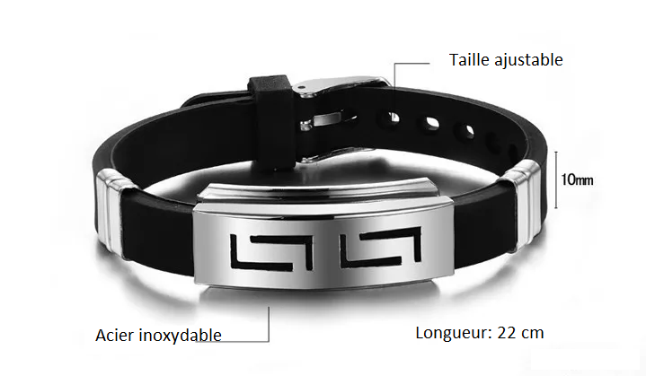 Bracelet d'inspiration ethnique: l'Homme en Silicone Black