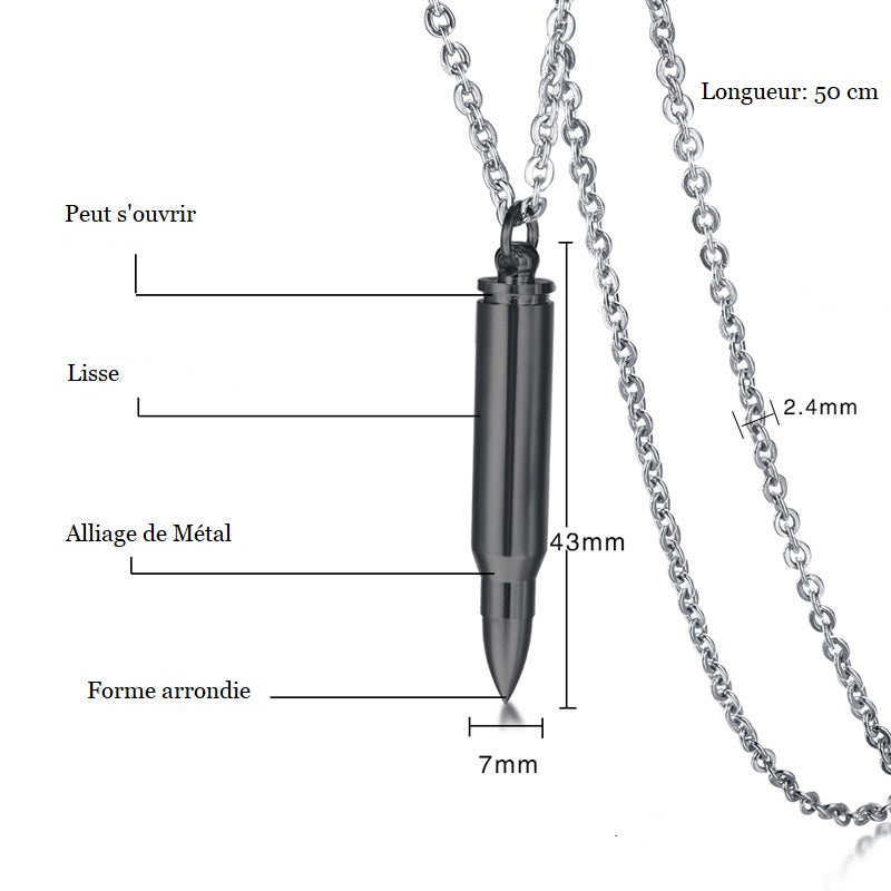 Collier Homme: la Balle Argent Vieillit