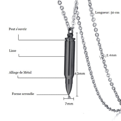Collier Homme: la Balle Argent Vieillit