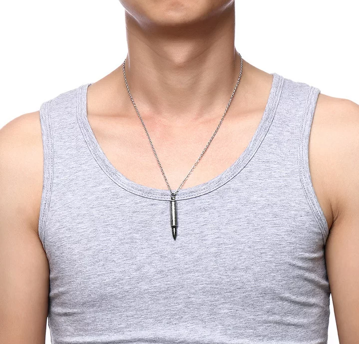 Collier Homme: la Balle Argenté