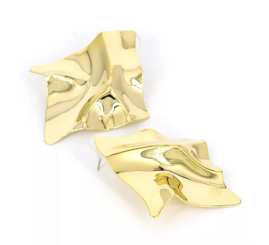 Boucles d'oreille feuilles d'or et d'argent inspiration-ethnique.fr