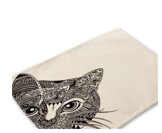 Set de Table Tissus Visuel Chat