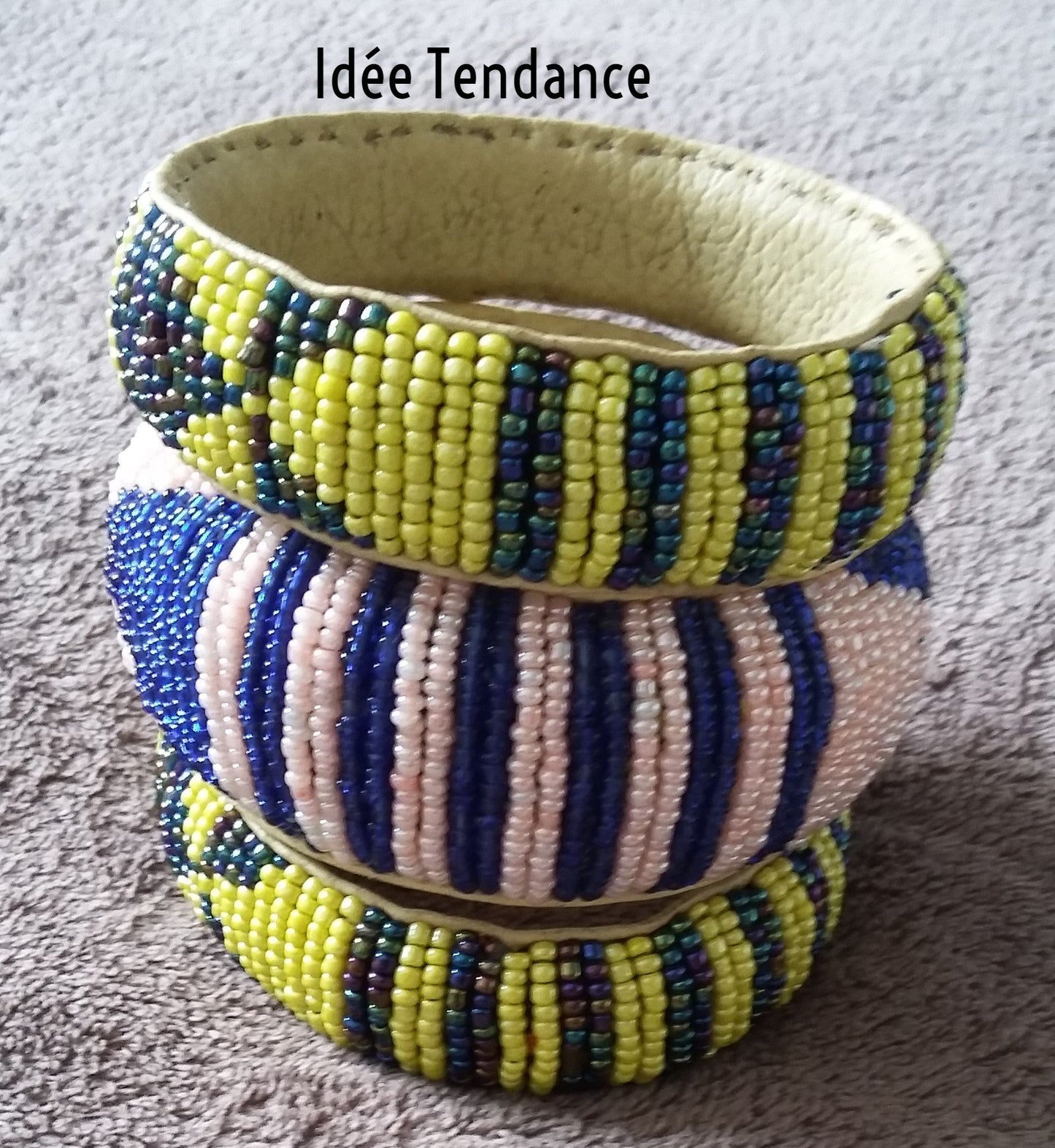 Bracelet d'inspiration ethnique: Cuir perles fin