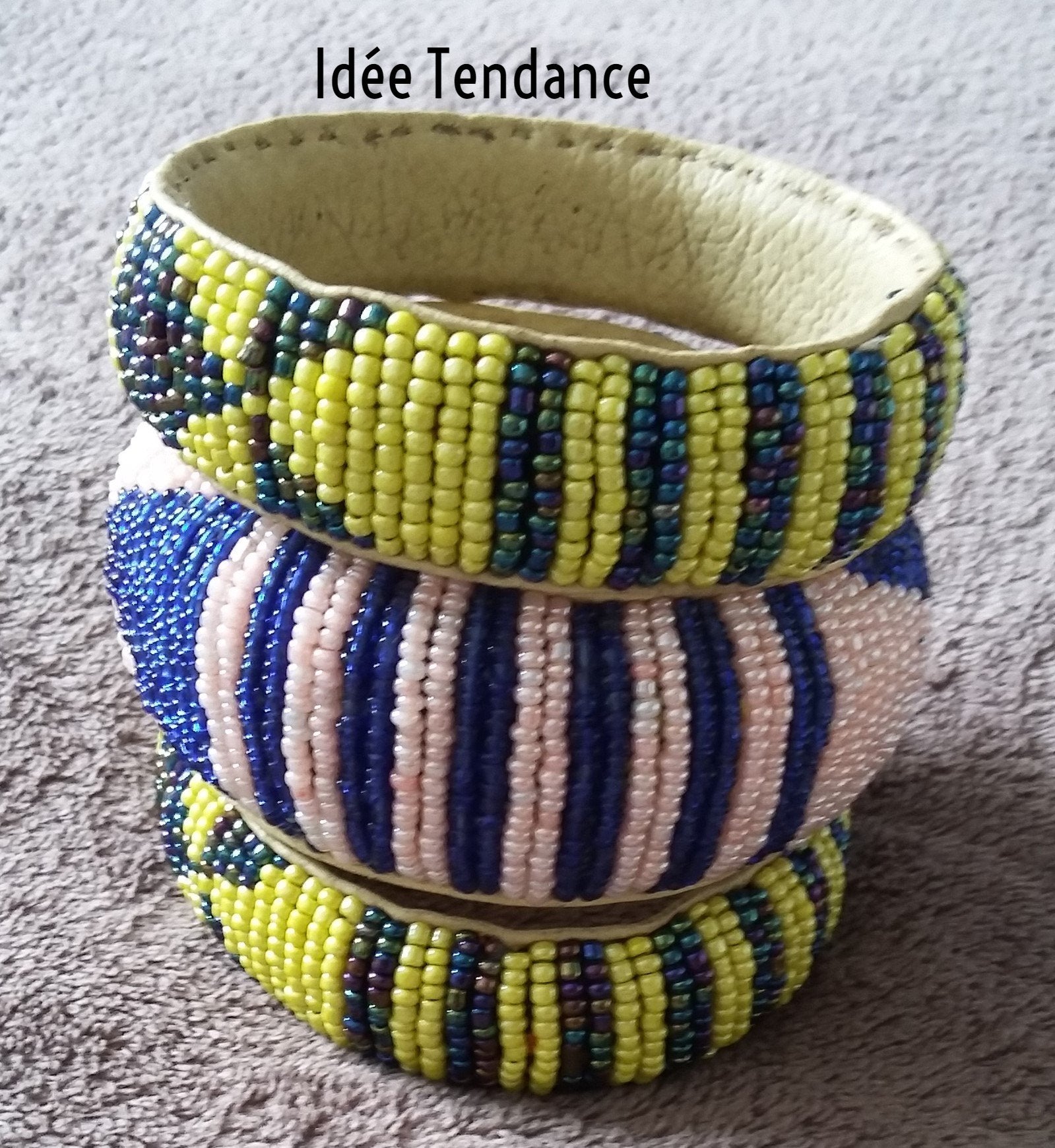 Bracelet d'inspiration ethnique: Cuir perles fin